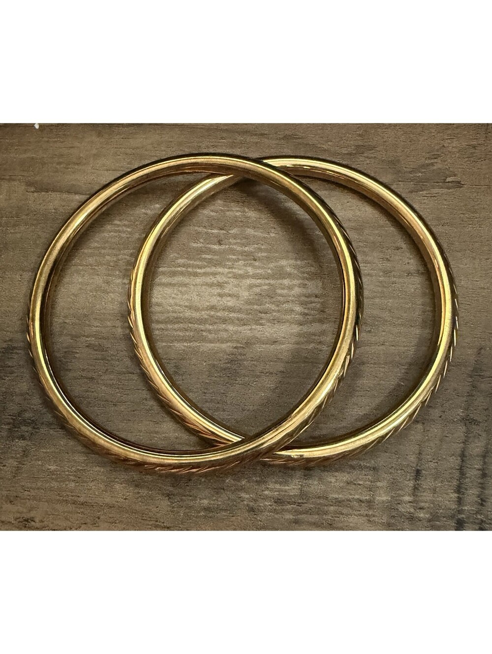 Milor Hinged Bangle Bracelet Set Stainless Steel China Gold Tone Signed